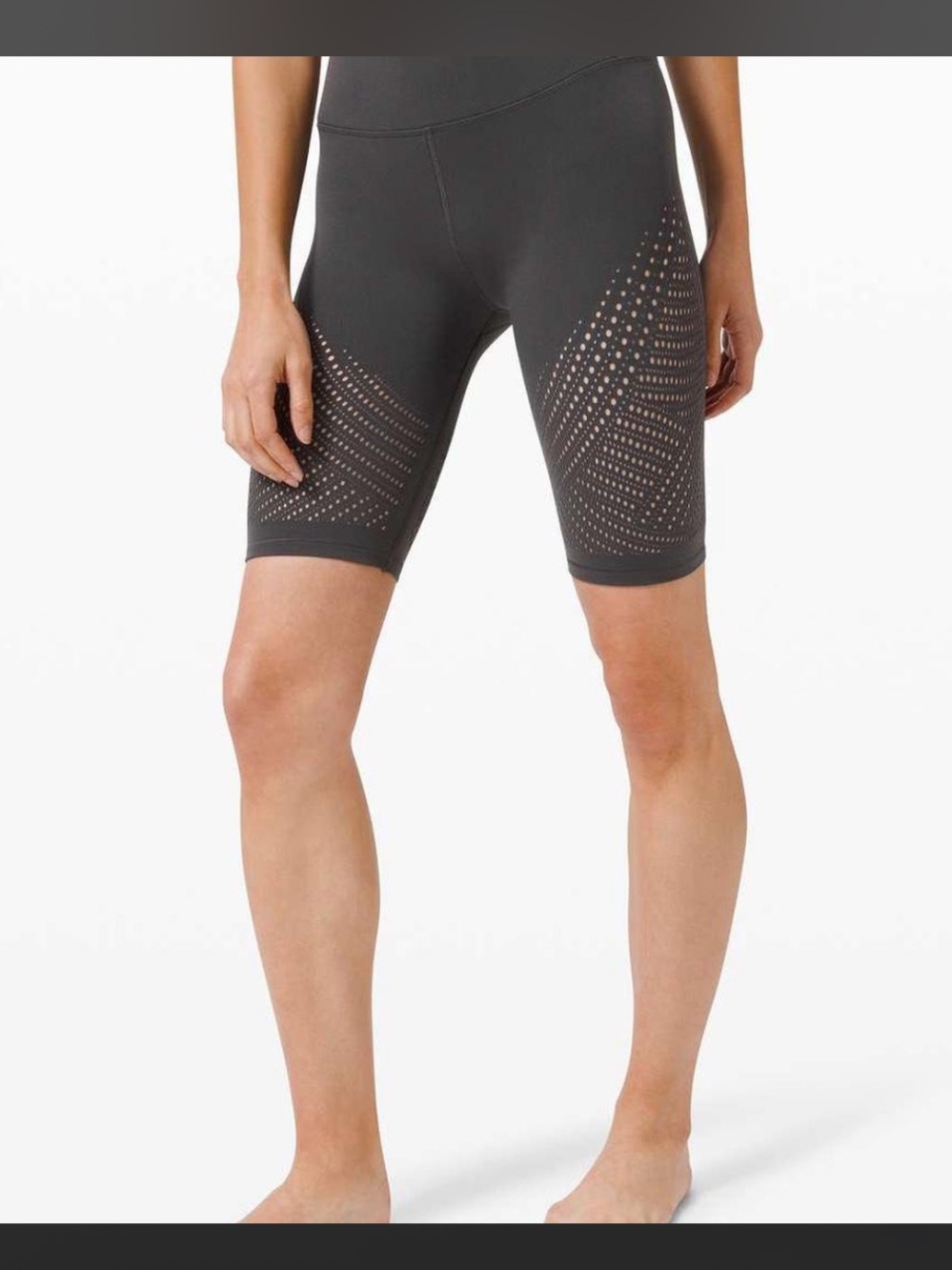 Lululemon Grey Reveal Digital Rain Biker Shorts